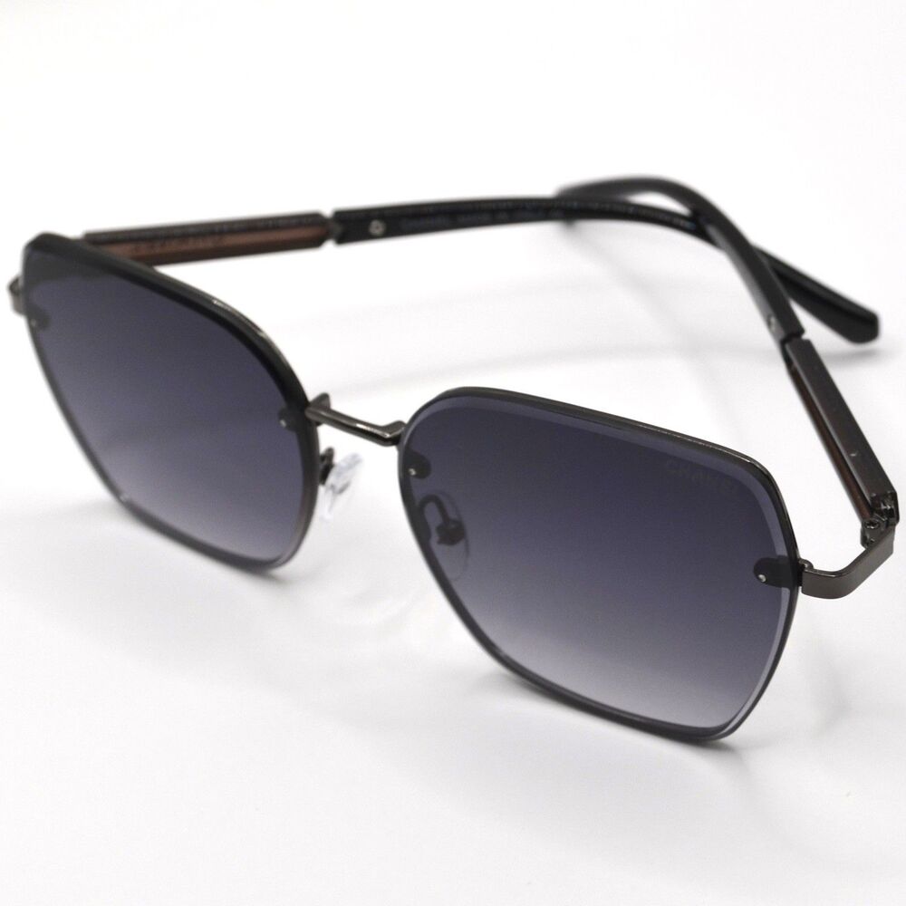 Chanel Women’s Gradient Sunglasses | Black/Brown | 58-18-140 | Italy | New - Picture 7 of 13